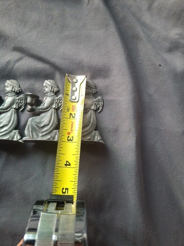 Set 6 Minature 3" Kneeling Angel Pewter Candle Stick Holders Vtg Western Germany - Picture 6 of 20