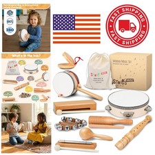 Complete Musical Instruments Set for Kids Includes Tambourine Flute and Maracas