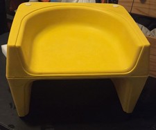 Vintage 1970's Cosco Yellow Reversible Child Booster Seat 3"/6" Hard Plastic
