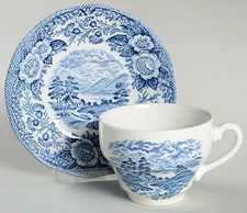 Royal Warwick Lochs of Scotland Blue Cup & Saucer 641182