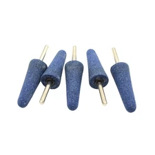 TEMO 5 pc Mounted Stone Point Blue Aluminum Oxide Abrasive Grinding 1 Inch Di...