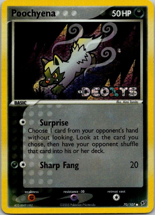 Poochyena 70/107 Common Deoxys Pokemon Reverse Holo Near Mint