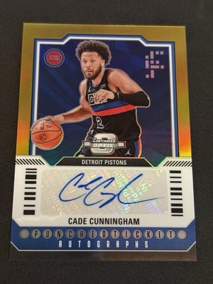 2023-24 Contenders Optic Cade Cunningham Punched Ticket Gold Auto /10 #1