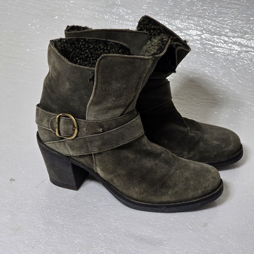 Fiorentini + Baker Boots Womens 8 Brown Leather Suede Lined Ankle Booties 39