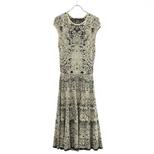 ALEXANDER McQUEEN Sleeveless Jacquard Knit Dress One Piece White XS Used MESC-0