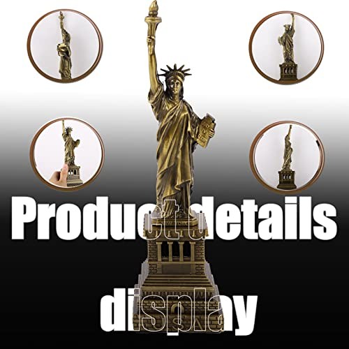 Statua della Libertà America 10 Pollici Metallo Modello Souvenir Decorazione Casa Regalo 25 Cm - Foto 5 di 8