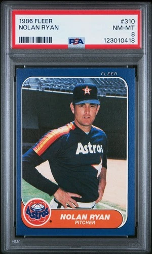 1986 Fleer #310 Nolan Ryan PSA 8