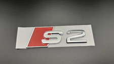 Audi S2 Schriftzug Emblem Logo Chrom Glanz Aufkleber S-line Heckklappe 36x105mm