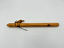 VINTAGE WOODEN NAVAJO FLUTE EAGLE LEATHER HAND CARVED