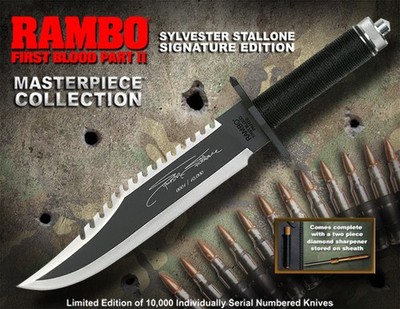 Rambo RB9295 First Blood Part II Stallone Signature Fixed Knife 15