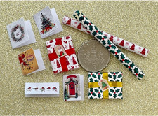 Handmade miniature 1:12th scale dolls house Christmas gift accessory set #2