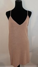 Zara Blush Nude Knit Cami Slip Dress Adjustable Spaghetti Straps Mini  Sz  S