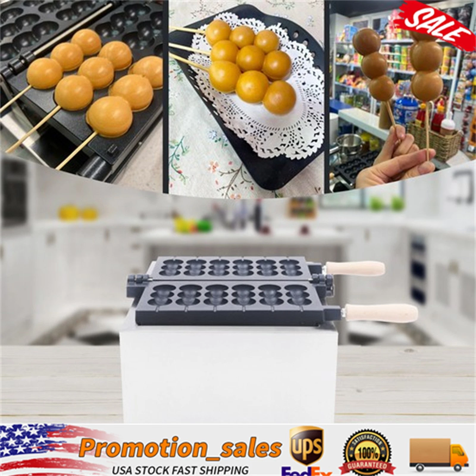 Commercial Electric 6 Grids Bubble Waffle Maker Non Stick Waffle Pancake Machine
