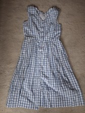 Emily and Fin Scarlett Dress Midi in India blue check Worn once sz10