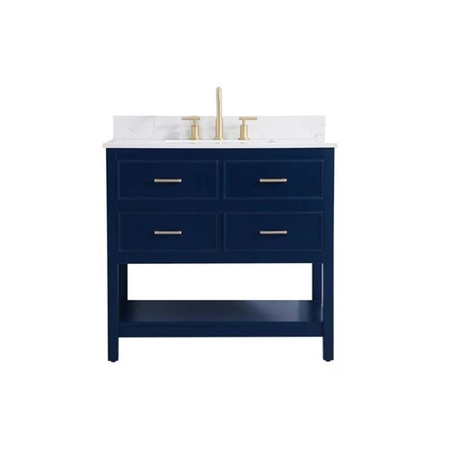 Elegant Decor Sinclaire 36" MDF Single Bathroom Vanity with Backsplash in Blue - Picture 3 of 8