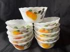 Fire King GAY FAD 6oz Custard Cups Set of 11 Scalloped Peach Grape Vintage