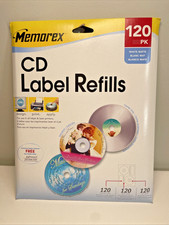 Memorex CD Label Refills 120 Pack White Matte 3202-0424 New Sealed