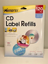 Memorex CD Label Refills 120 Pack White Matte 3202-0424 New Sealed