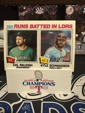 2026 Topps Heritage #3 Cal Raleigh / Kyle Schwarber Chrome 2025 RBI Leaders