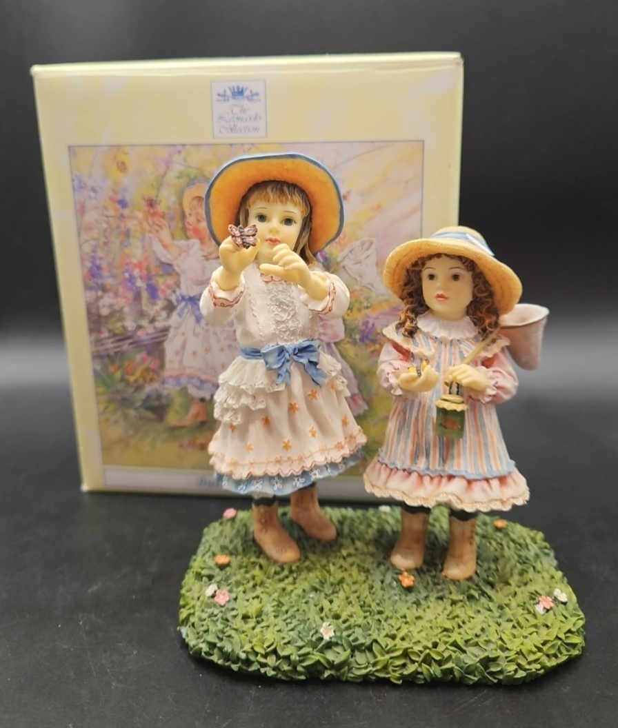 Leonardo Collection Butterfly Catchers Figurine by Christine Haworth