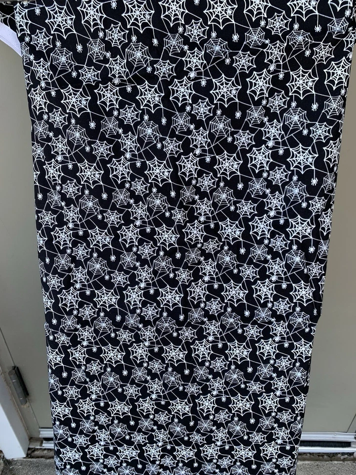 Ghostly Glow Town Henry Glass Fabrics Spiders Cobwebs Halloween Fabric 31" Long - Image 2 of 3