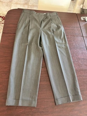 Men's Zanella Midweight Dress pants cuffed and pleated size 33 ins 30 1.5 cuff