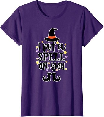 I Put a Spell on You Halloween Witch Casting Costume Ladies' Crewneck T-Shirt