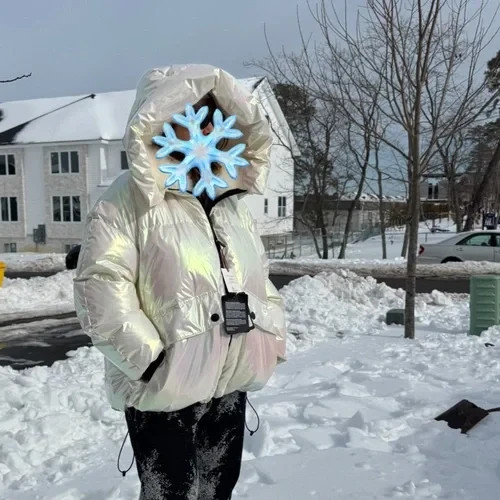 Moncler Tillier Hooded Iridescent White Women's Puffer Jacket coat NWT 4/XL thumbnail 3