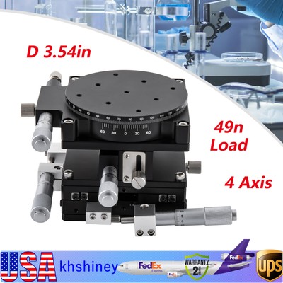 XYZR 90mm Trimming Platform Manual Linear Stage Bearing Tuning Sliding Table
