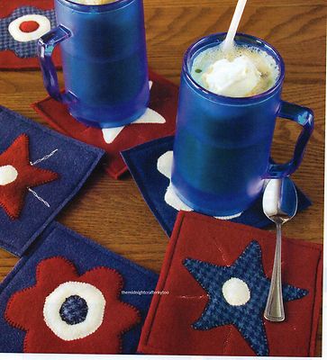 Patriotic Mug Rugs Quilt Pattern Pieced//Applique PS
