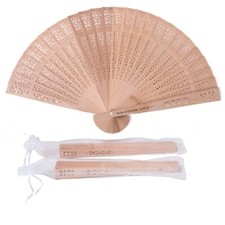 50pcs Customized Wooden Fan Wedding Favors Gifts Sandalwood Hand Fan Folding Fan