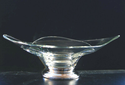 WEB U.S.A. Art Deco Antike Sterling Silver Kristallglas Dessertschale Schale
