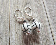 VOLLEYBALL EARRINGS - for the team or for the coach, novelty sport ball earrings
