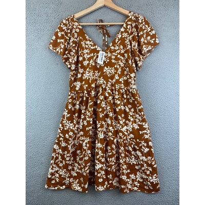 Midi Dress Old Navy Sunflower Dress NWT Old Navy Tiered Mini Swing Dress Brown Floral V Neck Tie Pockets Women's XS Midi Dress Old Navy Sunflower Dress NWT Old Navy Tiered Mini Swing Dress Brown Floral V Neck Tie Pockets Women's XS