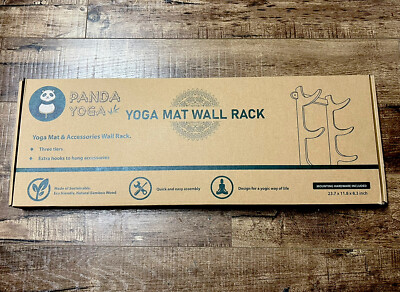 Natural Bamboo Three Tier Yoga Mat Wall Rack - NIB | eBay.de