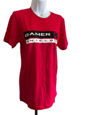 Bella + Canvas Red Size S Gamer Shield Graphic Short Sleeve Tee