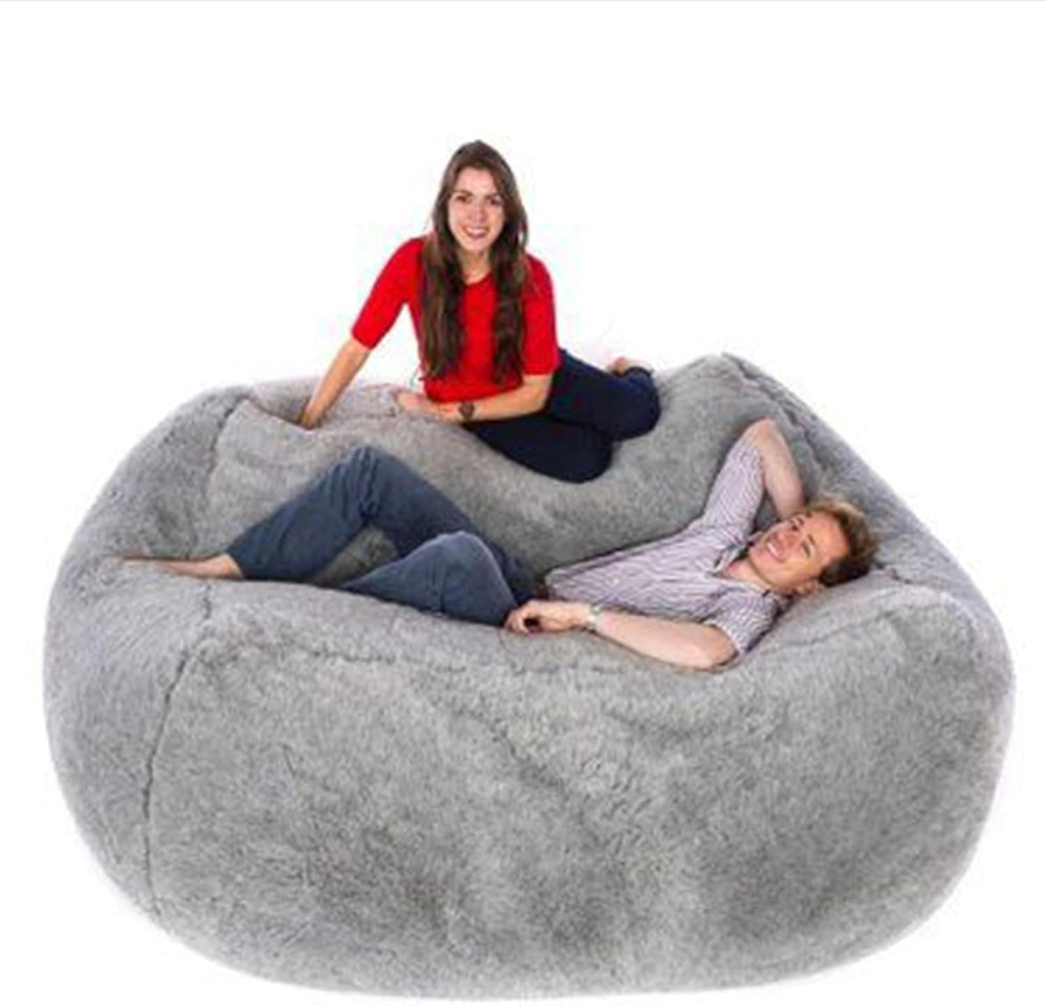 Large 7Ft Bean Bag Sofa Covers (No Filler) Huge Fluffy Bean Bag Adult