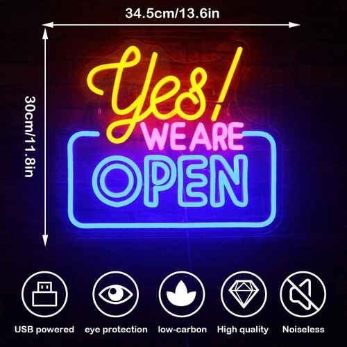 Bar Coffee Taco Open Pizza LED Neon Display Signs for Business Pub Cafe Pool USB - Picture 36 of 62