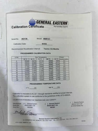 General Eastern Relative Humidity Moisture Transmitter MMR101-R3R1A - Picture 5 of 6