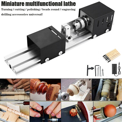 Metalldrehmaschine Mini Drehmaschine Drehbank Tischdrehbank DIY Holzbearbeitung