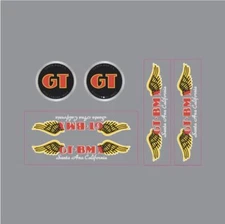 GT BMX Santa Ana decal set - black/white font on clear