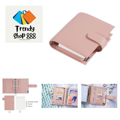 A6 Luxe Rings Planner - Genuine Leather Binder Organizer 30mm Ring, Pebbled-D...