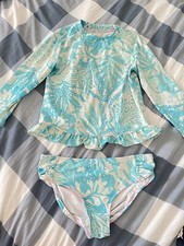 Lilly Pulitzer GIRL Retreat RASHGUARD SWIM SET Mandevilla Baby Hip Nautic 14