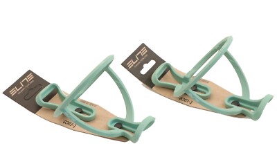 Elite T-Race Soft Touch Water Bottle Cages 29g Warm Green Italy Two Pack NEW