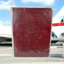 USA PASSPORT & VACCINE CARD HOLDER COMBO RED 5.6" X 4" NEW IN PACKAGE
