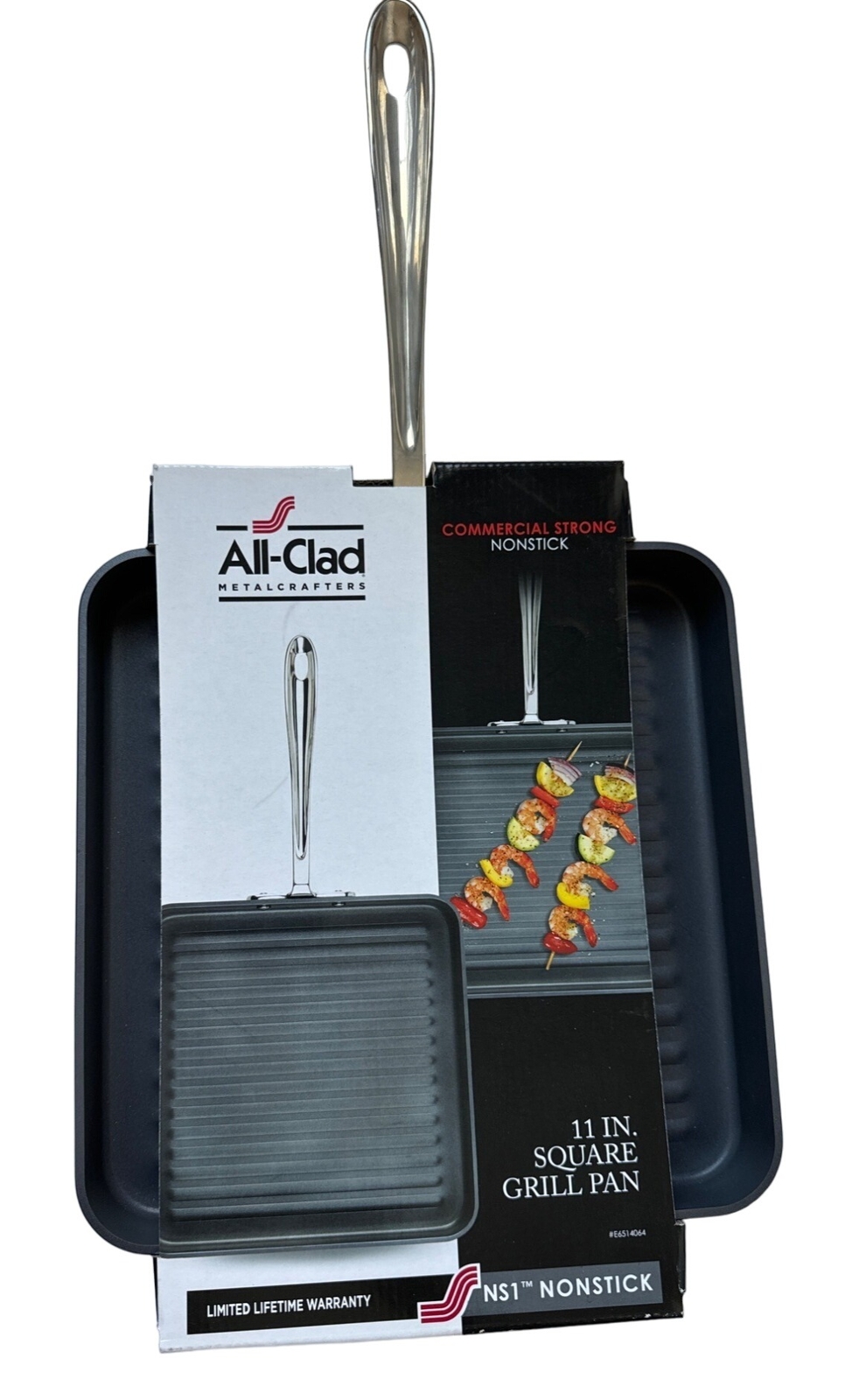 All Clad Square Grill Pan 11 Inch Non Stick Stainless Handle Hard