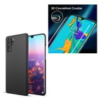 Pour Huawei P30 Pro Coque gel arrière en silicone - Noir +1 verre trempé