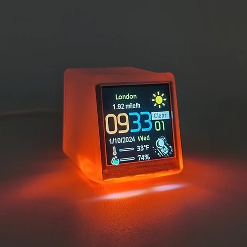 WorkSmart Supplies Bitcoin Price Tracker Tube Alarm Clock Colorful RGB WIFI GIF - Picture 6 of 6