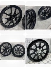 HARLEY DYNA LOW RIDER FXDL 2014-17 CUSTOM GLOSS BLACK OEM WHEELS PULLEY EXCHANGE