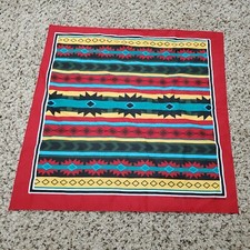 Vintage Hav-a-Hank Southwest Aztec Theme Bandana Red Made in USA